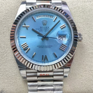 Rolex Day Date Ice Blue Grooved Replica